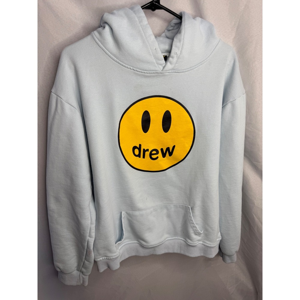 Drew House Mascot Hoodie Light Blue Smiley Face Streetwear Pullover